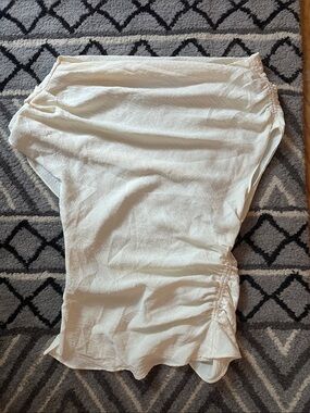Mango Off White Ruched Cowl Neck Top